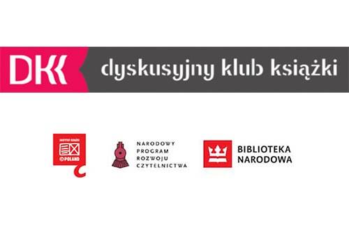 Logo: Dyskusyjny Klub Książki, Instytut Książki, raodowy Program Rozwoju Czytelnictwa