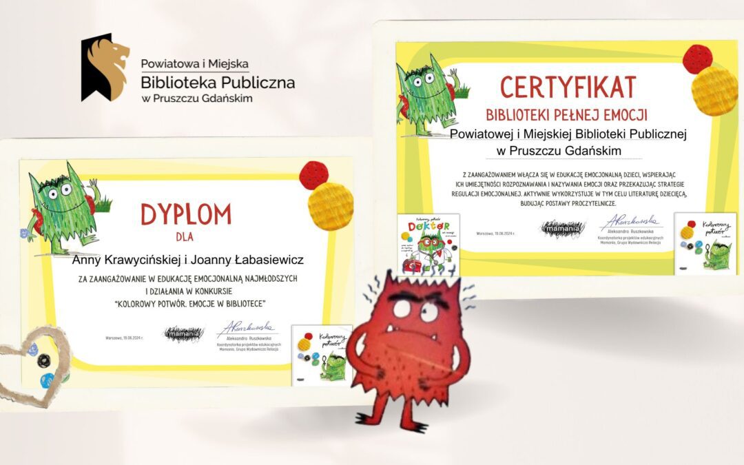 Dyplom i certyfikat dla biblioteki