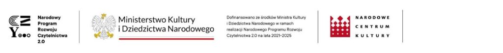 Logotypy Narodowego Programu Rozwoju Czytelnictwa, Ministerstwa Kultury i Dziedzictwa Narodowego, Narodowego Centrum Kultury.